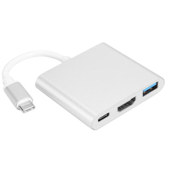 

Адаптер Multiport USB Type-C to HDMI/USB 3.0/Type-C (Silver) STLab
