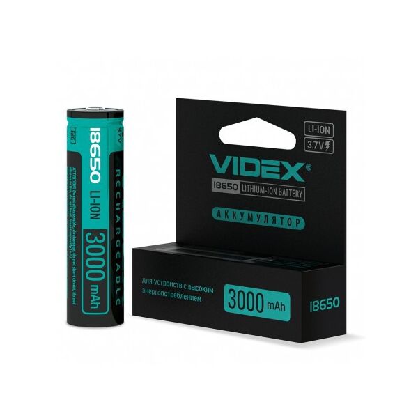 

Аккумулятор 18650 VIDEX 3000 mAh Li-ion С Защитой