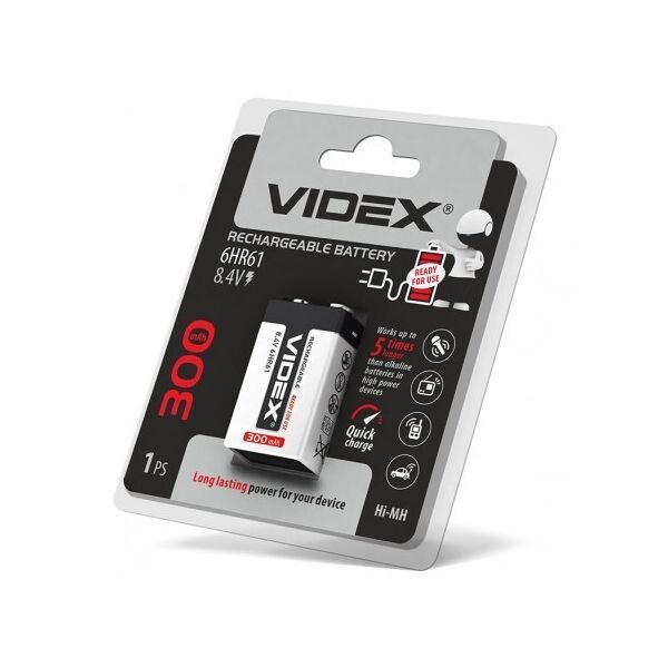 

Аккумулятор Крона Videx 6HR61 300 mAh