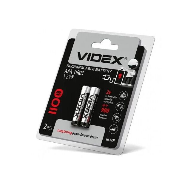 

Аккумулятор Videx 1100 mAh AAA, Ni-Mh, 2шт