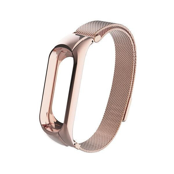 

Браслет для фитнес трекера Mi Band 3/4 металлический миланская петля розовое золото