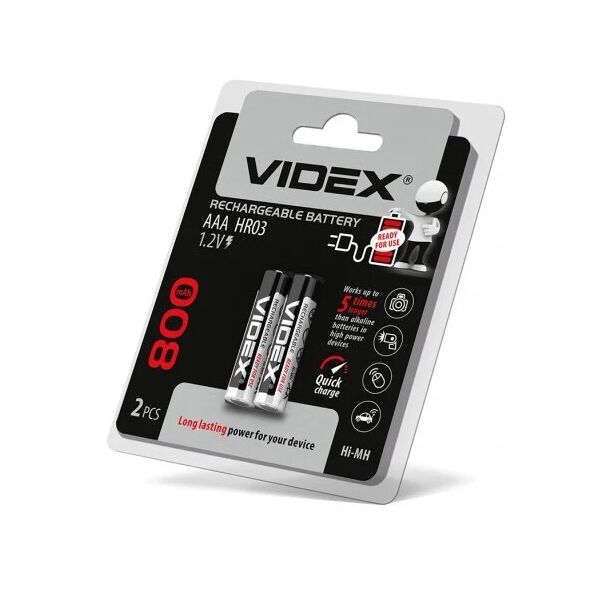

Аккумулятор Videx 800 mAh AAA, Ni-Mh, 2шт