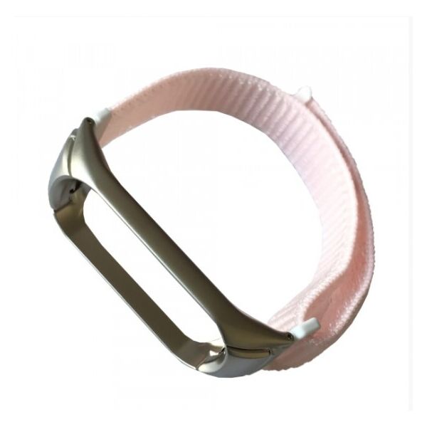 

Нейлоновый ремешок для фитнес браслета Mi Band 3/4 светло-розовый light pink