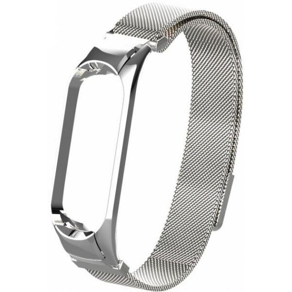 

Браслет для фитнес трекера Mi Band 3/4 металлический миланская петля серебристый