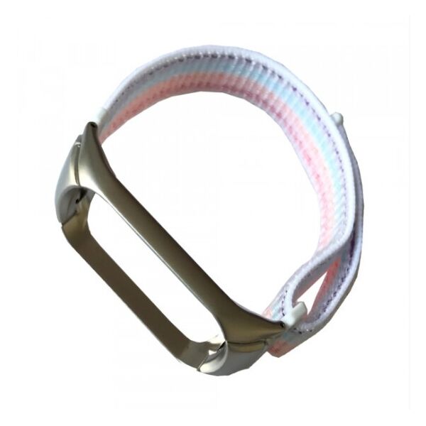 

Нейлоновый ремешок для фитнес браслета Mi Band 3/4 радуга белый rainbow white