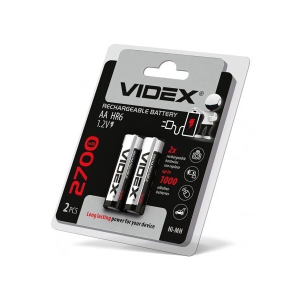 

Аккумулятор Videx 2700 mAh AA, Ni-Mh, 2шт