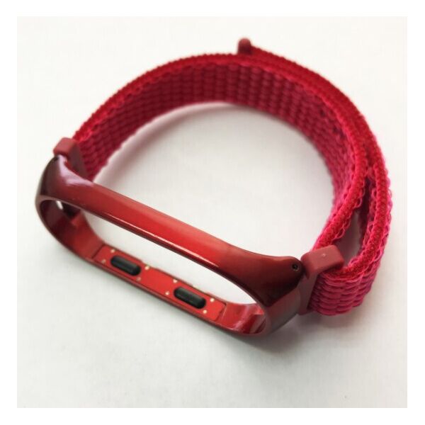 

Нейлоновый ремешок для фитнес браслета Mi Band 3/4 красный red