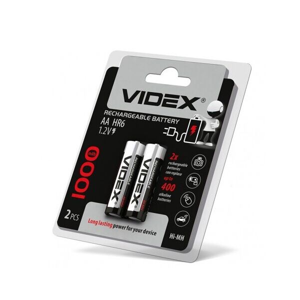 

Аккумулятор Videx 1000 mAh AA, Ni-Mh, 2шт