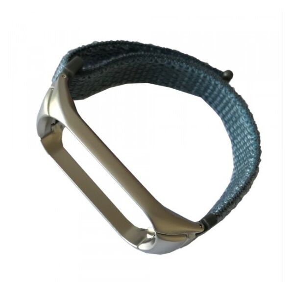 

Нейлоновый ремешок для фитнес браслета Mi Band 3/4 голубой-серый blue-grey