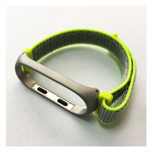 

Нейлоновый ремешок для фитнес браслета Mi Band 3/4 серый-лайм grey-lime