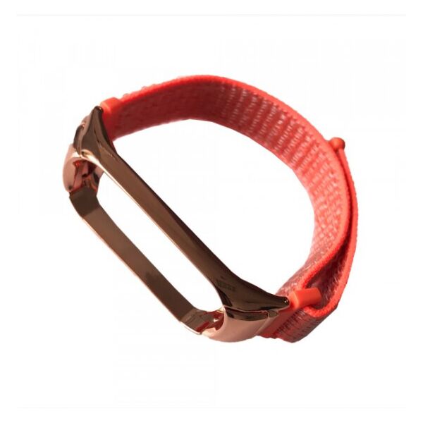

Нейлоновый ремешок для фитнес браслета Mi Band 3/4 розовый-оранжевый pink-orange