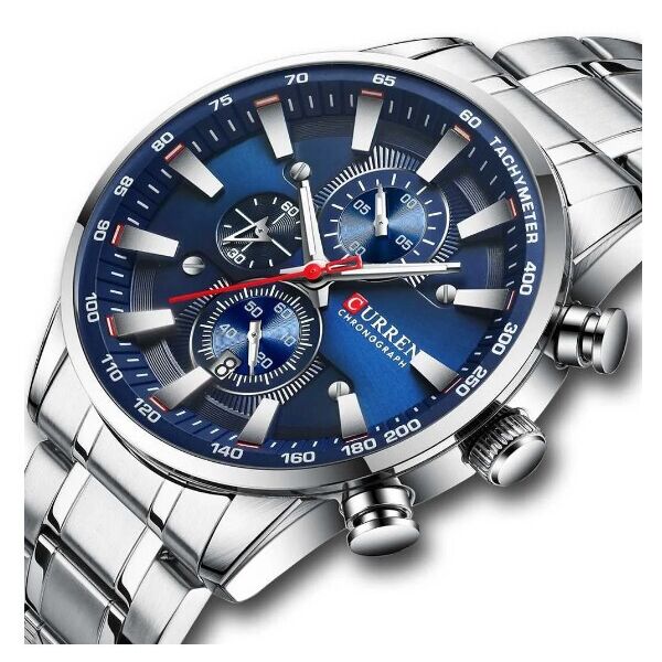 

Мужские часы хронограф Curren 8351 Silver-Blue