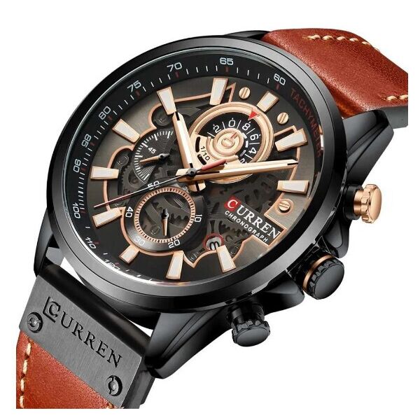 

Мужские часы хронограф Curren 8380 Black-Brown