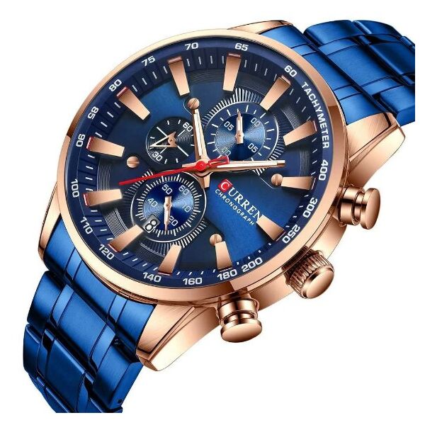 

Мужские часы хронограф Curren 8351 Blue-Cuprum