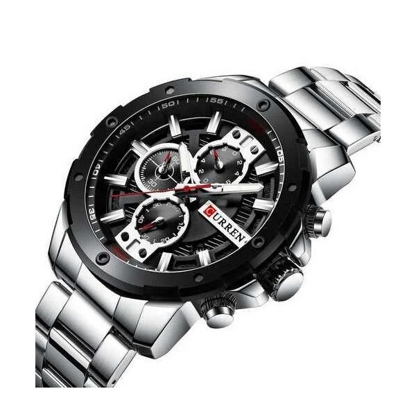 

Мужские часы хронограф Curren 8360 Silver-Black