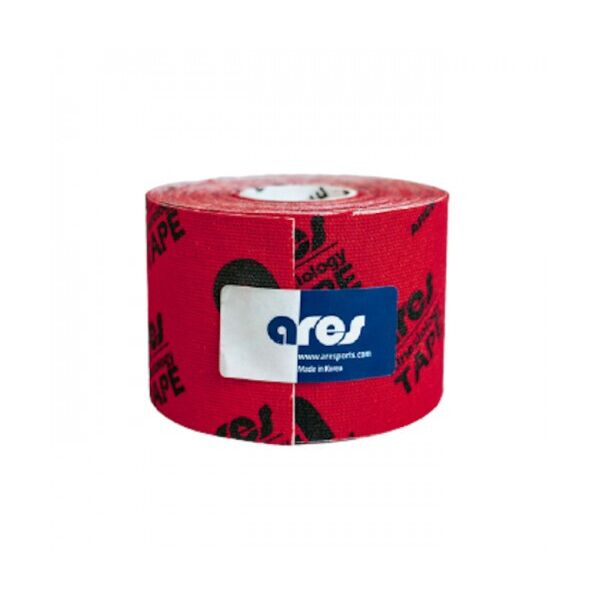

Кинезио тейп Ares Logo 5см х 5м Красный с черным лого