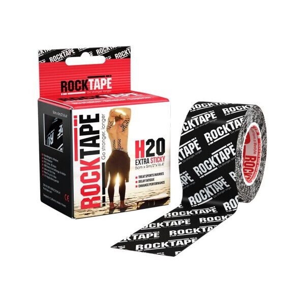 

Кинезио тейп RockTape H2O (5см х 5м) Черный с белым лого