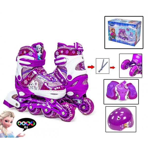 

Комплект детский ролики+защита+шлем Disney, размер 33-36, Frozen Фиолетовый