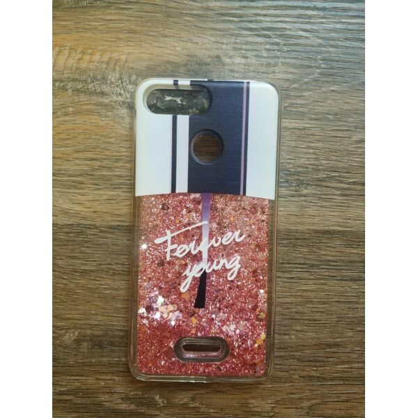 

Чехол бампер Жидкий блеск Candy для Xiaomi Redmi 6 с блестками Лак forever young