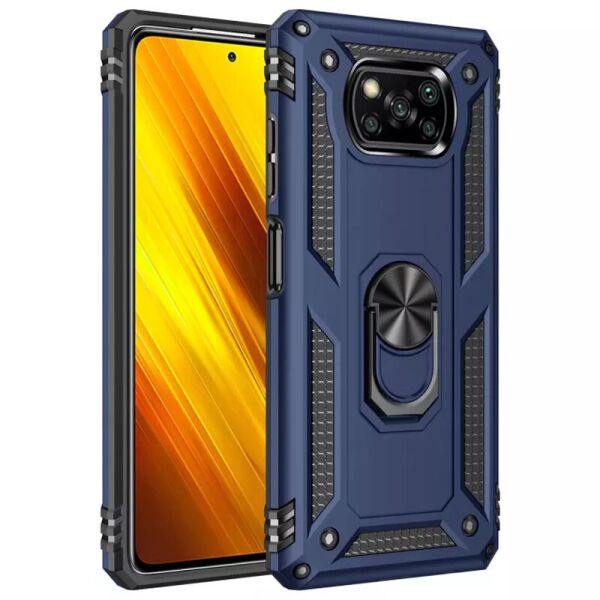 

Ударопрочный чехол Serge Ring for Magnet для Xiaomi Poco X3 Pro Темно-синий (160522)