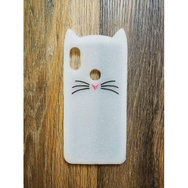 

Объемный 3d силиконовый чехол Candy для Xiaomi Redmi Note 6 Pro Усатый кот белый