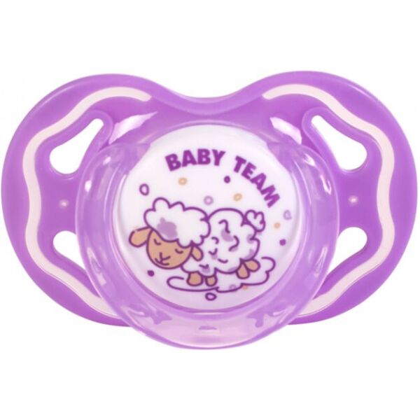 

Пустышка силиконовая классическая, 1шт. 6 + 3014 фиолетовая BABY TEAM (2000902823385)