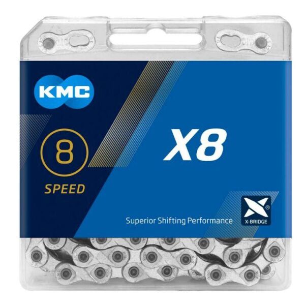 

Цепь велосипеда KMC X8, 8 скоростей, 116 звеньев с замком