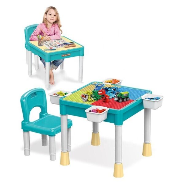 

Стол для Lego LELE Brother, для рисования, лепки, для игр с водой и песком + 1 стул