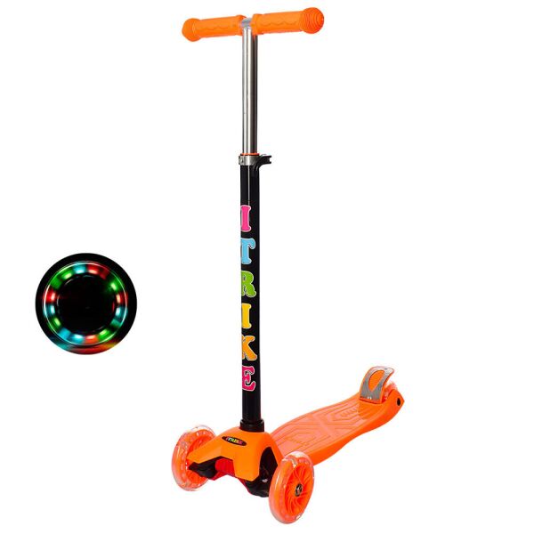 

Самокат детский со светящими колесами iTrike оранжевый