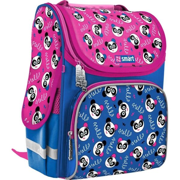 

Рюкзак школьный каркасный SMART PG-11 "Hello panda" синий/розовый (557596)