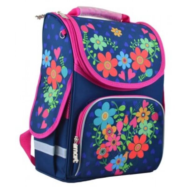 

Рюкзак шкільний каркасний Smart PG-11 Flowers blue, 34*26*14 (554464)