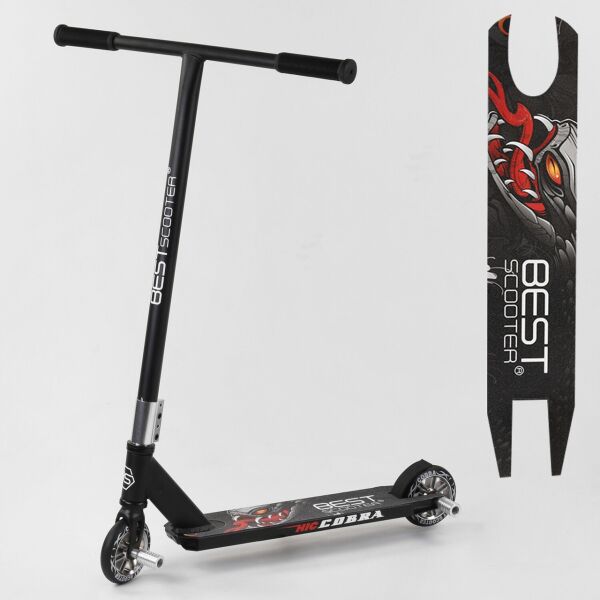 

Трюковый детский самокат с HIC-системой CB-00959 (1) Best Scooter с ПУ колесами и алюминиевой рамой Серебристо-красный