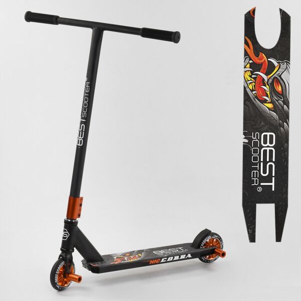 

Трюковый детский самокат с HIC-системой CB-00549 (1) Best Scooter с ПУ колесами и алюминиевой рамой Оранжевый с черным