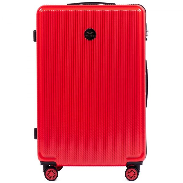 

Большой чемодан из поликарбоната на 4 сдвоенных колесах Wings PC565 L 90 л Красный (Blood Red)