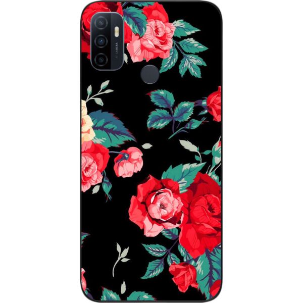 

Силиконовый бампер SMTT для OPPO A53 с изображением Красные розы