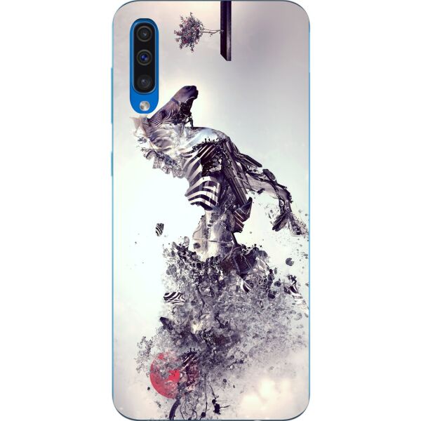 

Бампер силиконовый чехол Casemarket с картинкой для Samsung A50 Galaxy A505 2019 Лошадь абстракция