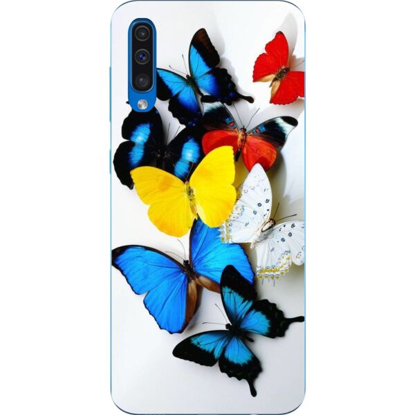 

Оригинальный силиконовый бампер чехол Casemarket для Samsung A50 Galaxy A505 2019 Яркие бабочки