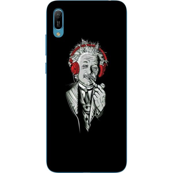 

Оригинальный силиконовый бампер чехол Casemarket для Huawei Y6 2019 с картинкой Энштейн в наушниках