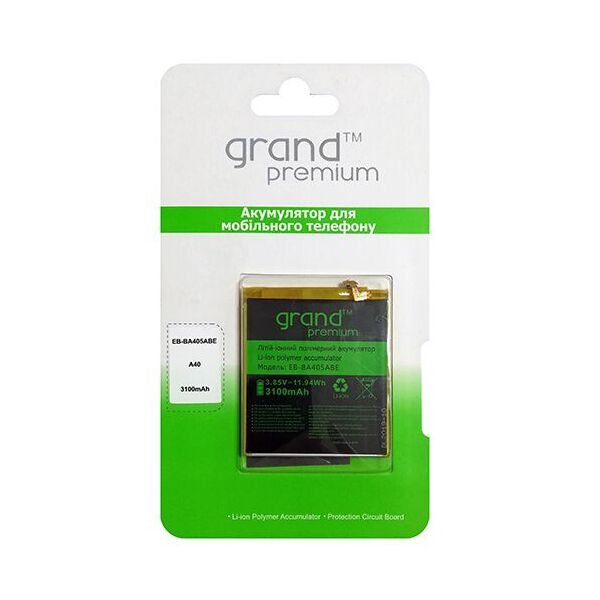 

Акумулятор Grand Premium для Samsung A405 Galaxy A40 (EB-BA405ABE)