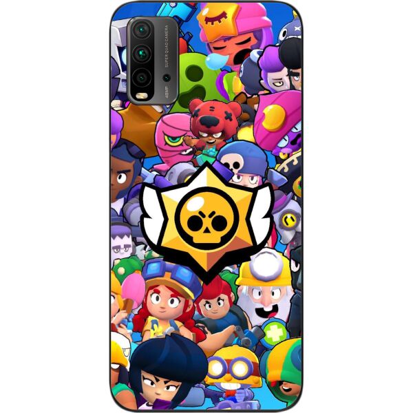 

Силиконовый чехол SMTT для Xiaomi Redmi 9T с картинкой Бравл Старс герои