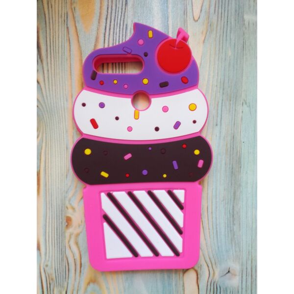 

Резиновый объемный 3D чехол Casemarket для Huawei Y6 prime 2018 Малиновое пирожное