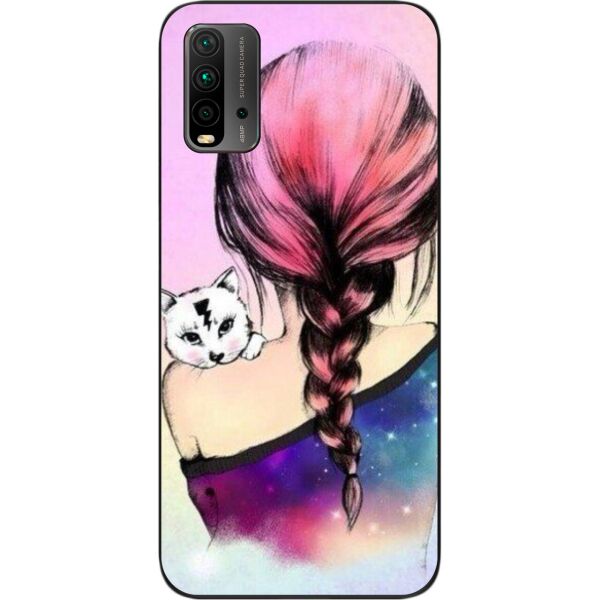 

Оригинальный бампер SMTT для Xiaomi Redmi 9T с картинкой Котик на плече
