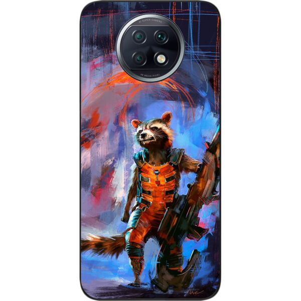 

Силиконовый чехол SMTT для Xiaomi Redmi Note 9T с картинкой Енот Ракета