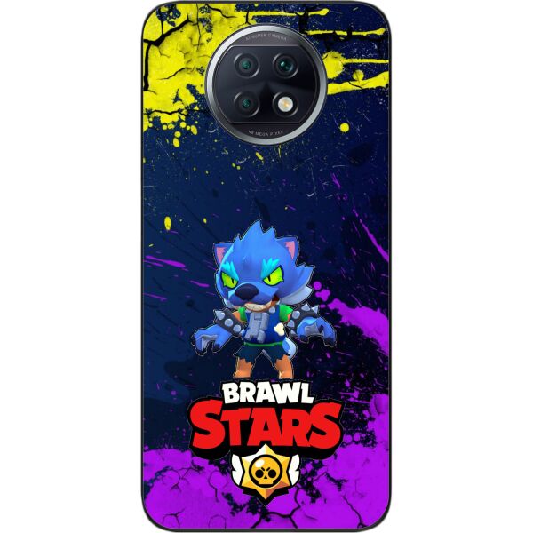 

Силиконовый чехол SMTT для Xiaomi Redmi Note 9T с картинкой Бравл Старс герой Леон оборотень