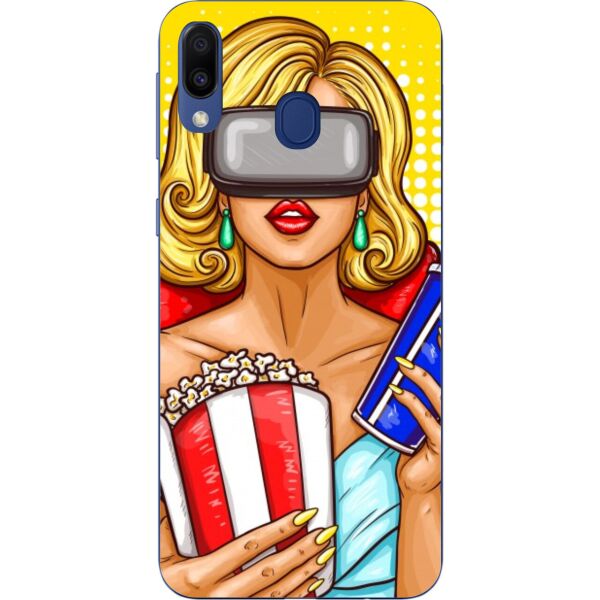 

Чехол Casemarket с картинкой силиконовый для Samsung A40 2019 Galaxy A405F Девушка с попкорном