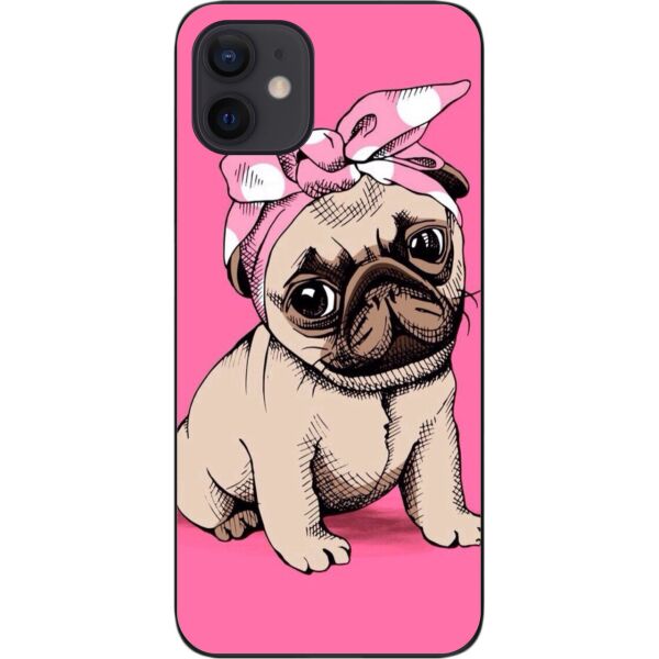 

Чехол силиконовый SMTT для iPhone 12 с картинкой Мопсик