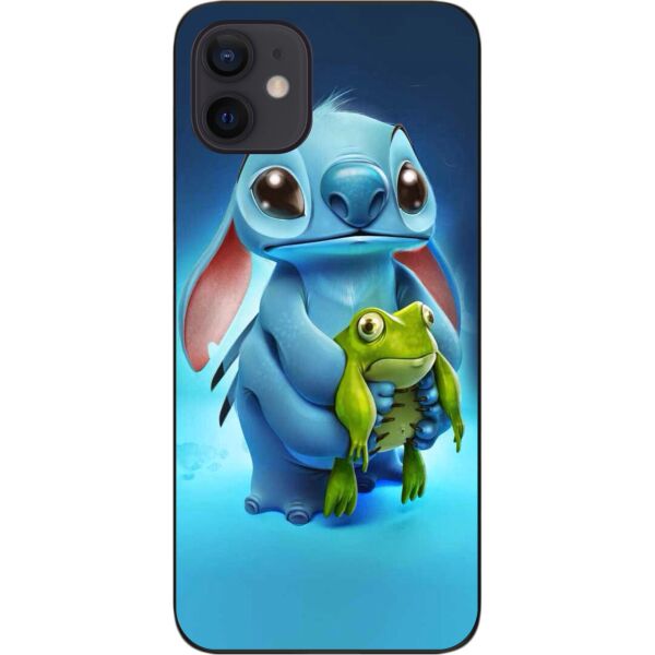 

Бампер силиконовый SMTT для iPhone 12 с рисунком Стич с лягушкой