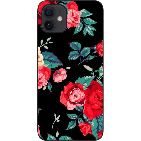 

Бампер силиконовый SMTT для iPhone 12 с рисунком Красные розы