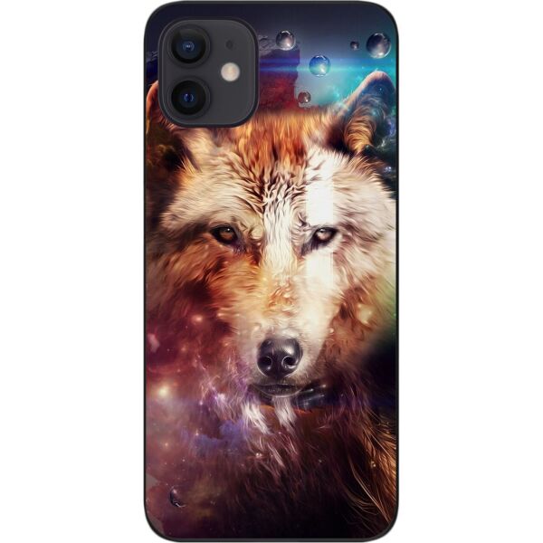 

Силиконовый бампер SMTT для iPhone 12 с изображением Космический волк