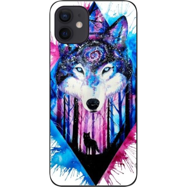 

Силиконовый бампер SMTT для iPhone 12 с изображением Красивый волк